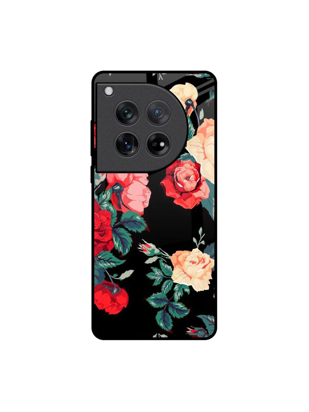 

QRIOH Floral Printed Oneplus 12 Back Case Mobile Accessories, Black