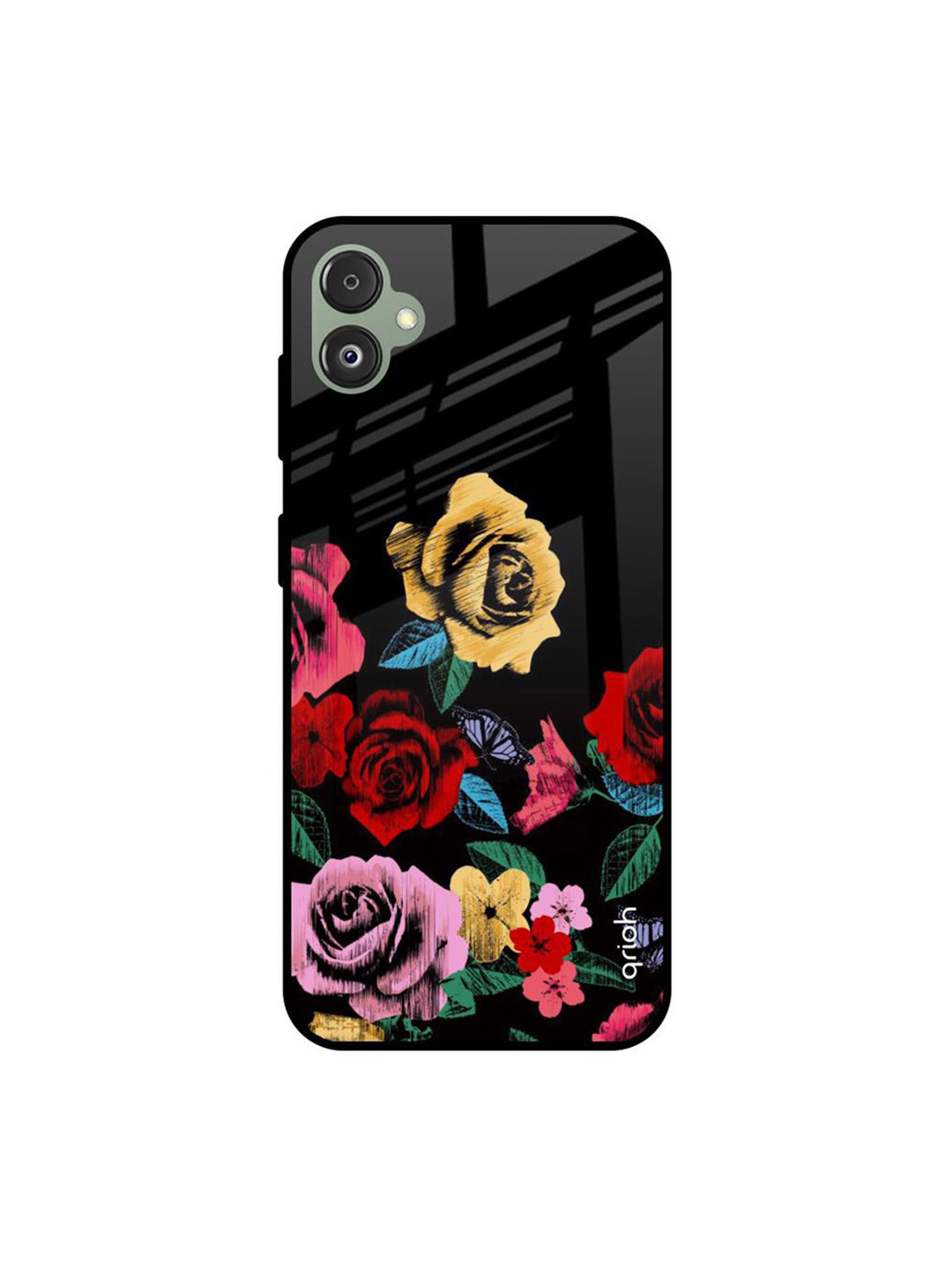

QRIOH Floral Printed Samsung Galaxy F14 5G Back Case Mobile Accessories, Black