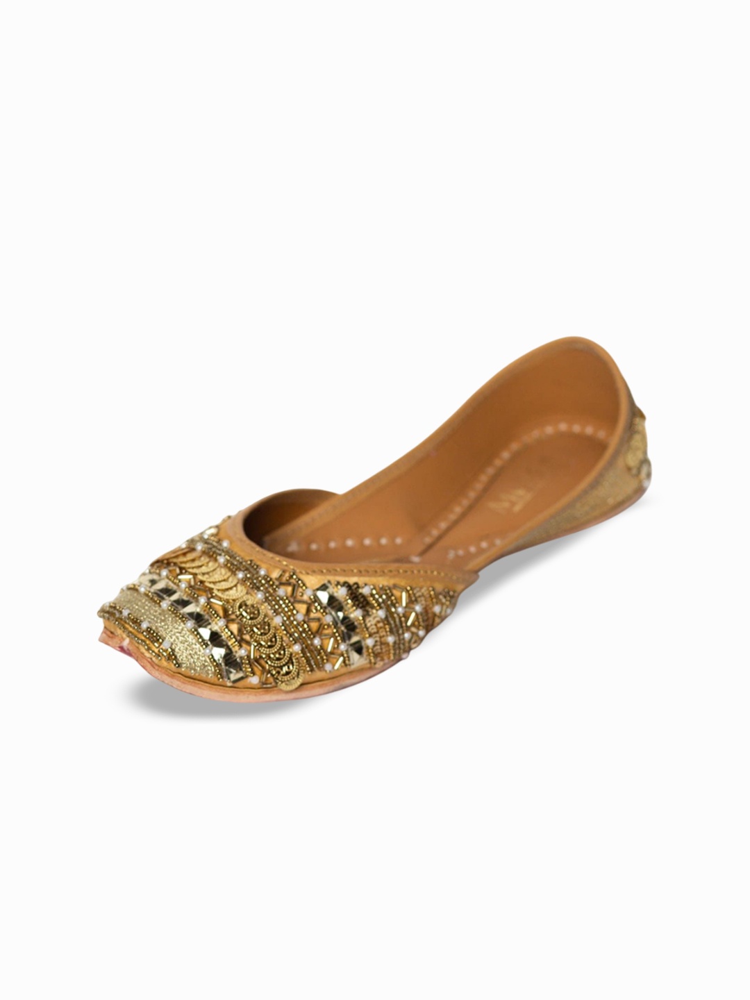 

MyMy footwear Women Embellished T-Strap Flats, Gold