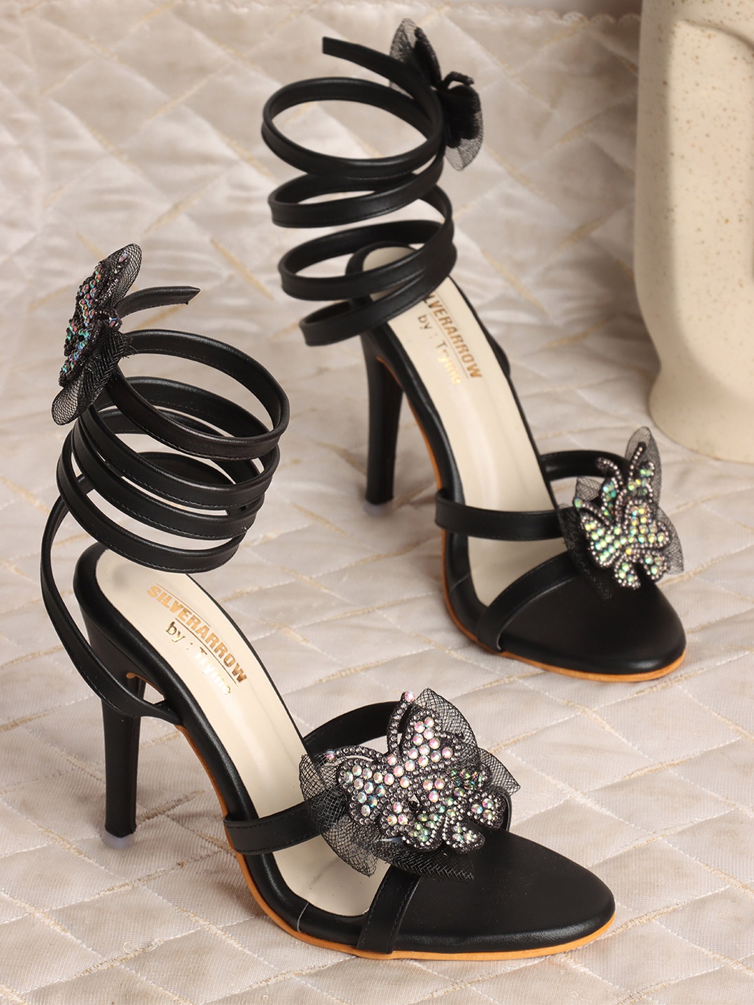 

Try Me Stiletto Sandals, Black