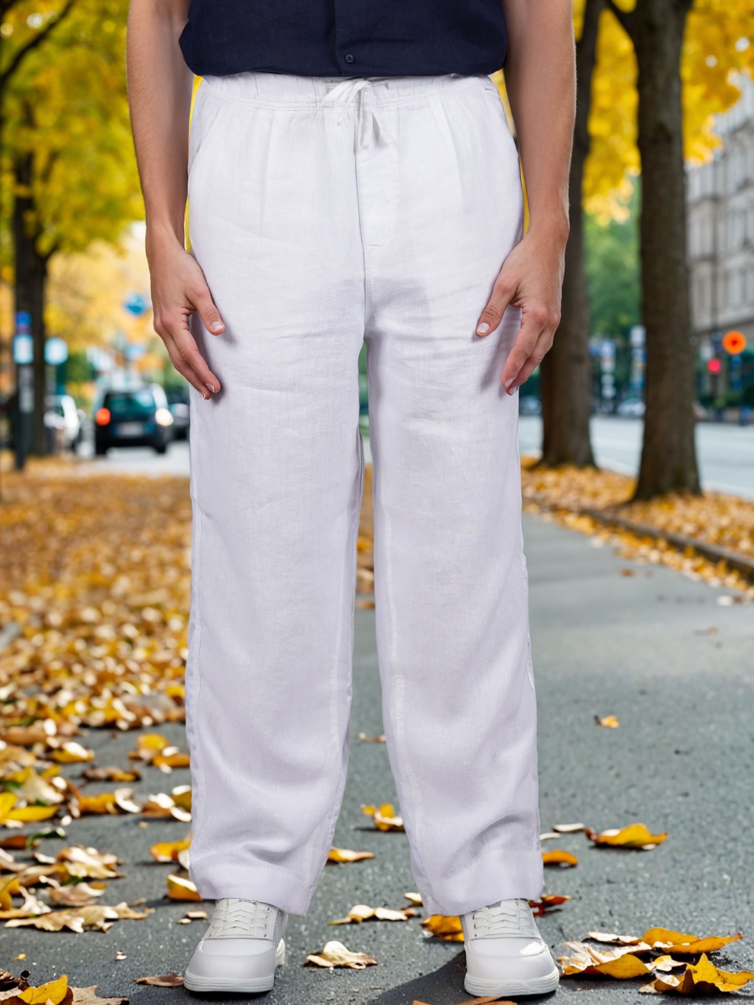 

Celio Men Loose Fit Trousers, White