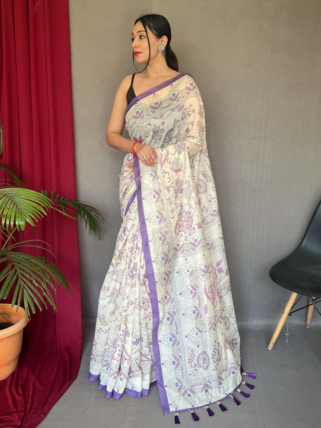 

Anouk Ethnic Motifs Pure Cotton Saree, White