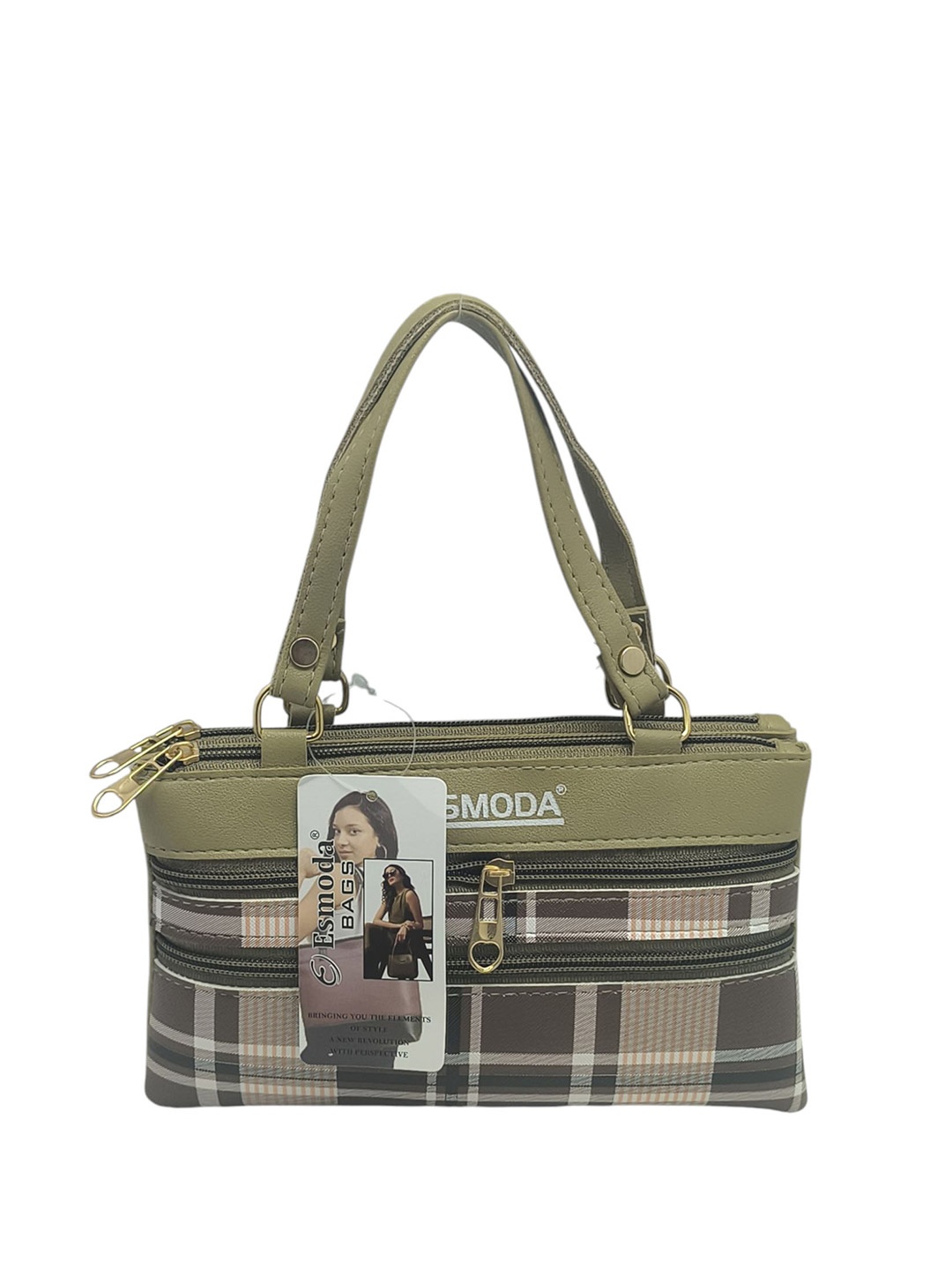 

Esmoda Geometric PU Handheld Bag, Olive