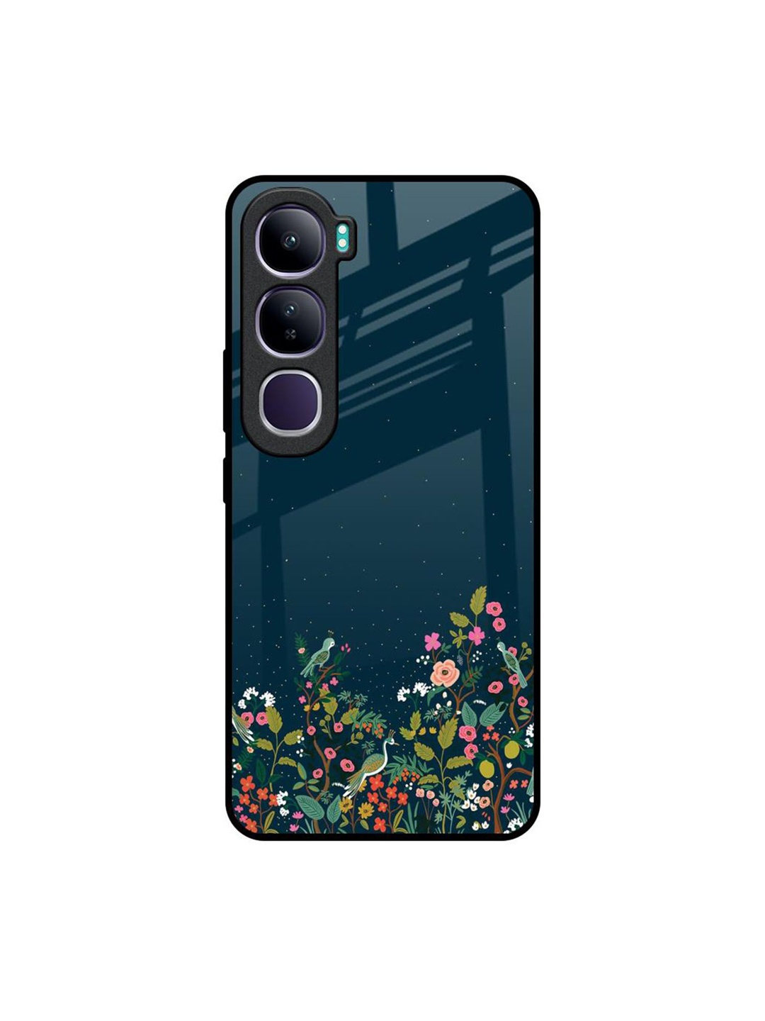 

QRIOH Floral Printed Vivo Y300 5G Back Case Mobile Accessories, Green