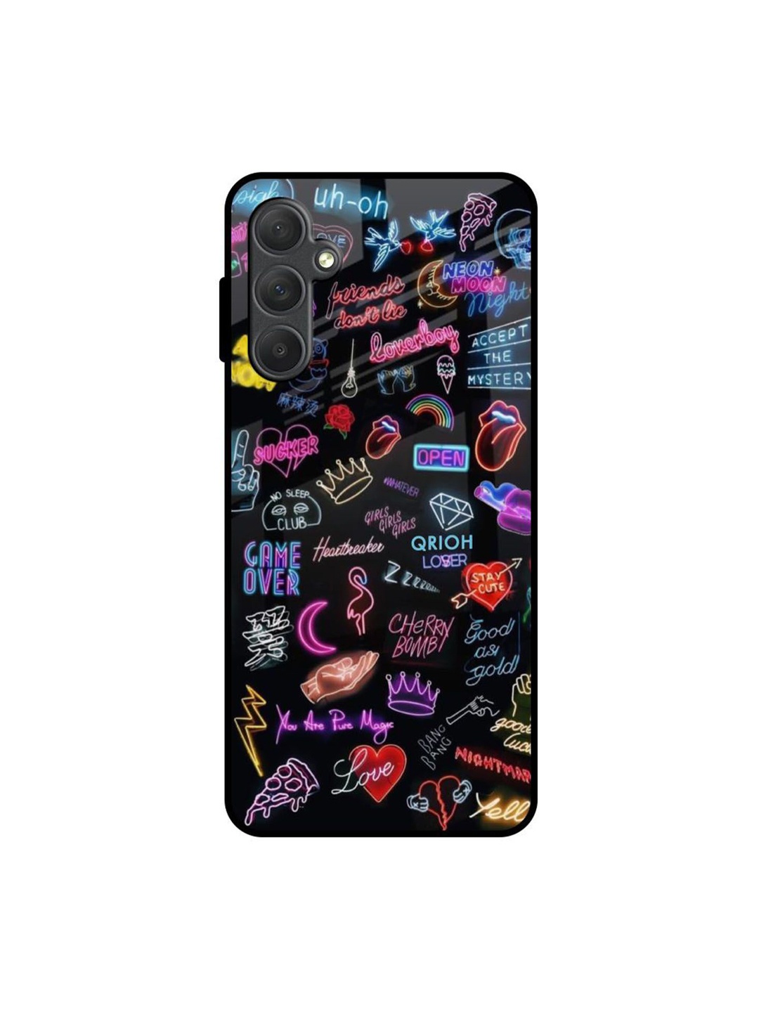 

QRIOH Quirky Printed Samsung Galaxy M54 5G Back Case Mobile Accessories, Black