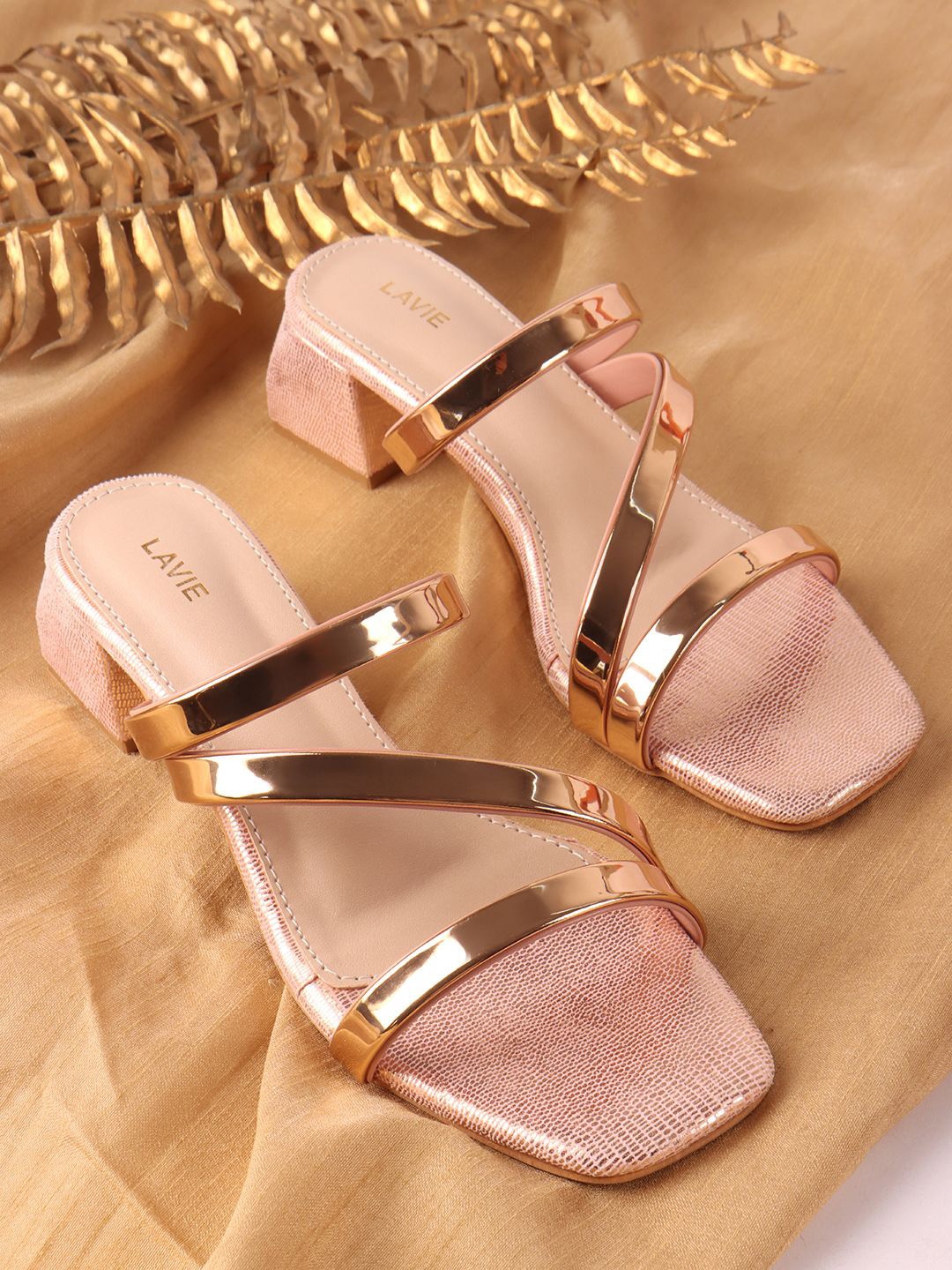 

Lavie Block Sandals, Rose gold