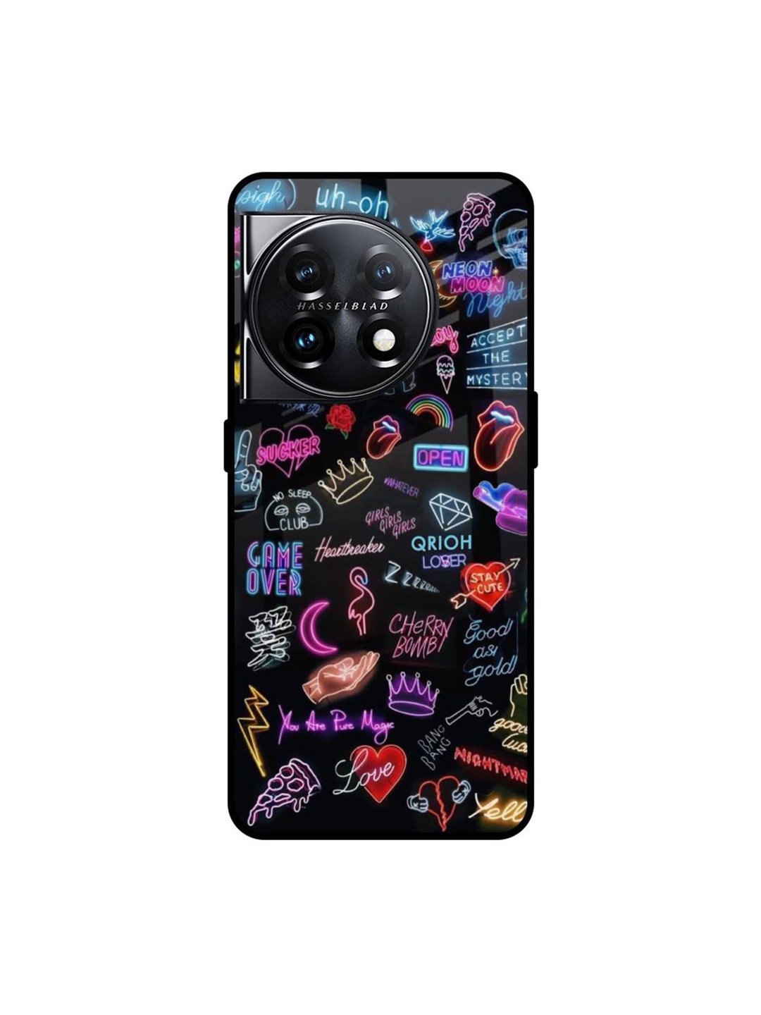 

QRIOH Quirky Printed OnePlus 11 5G Back Case Mobile Accessories, Black