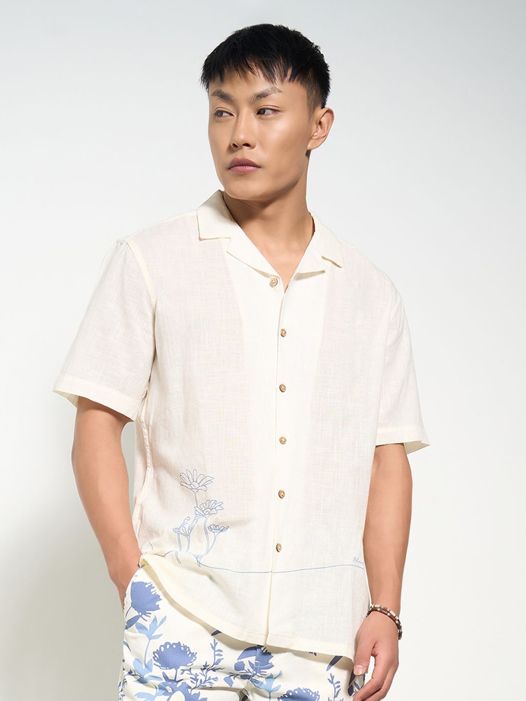 

7 Alt by Pantaloons Men Opaque Casual Shirt, Off white