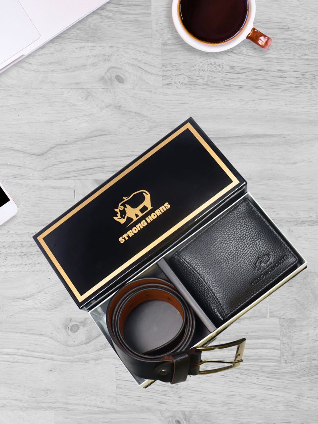 

STRONG HORNS Men Accessory Gift Set of, Black