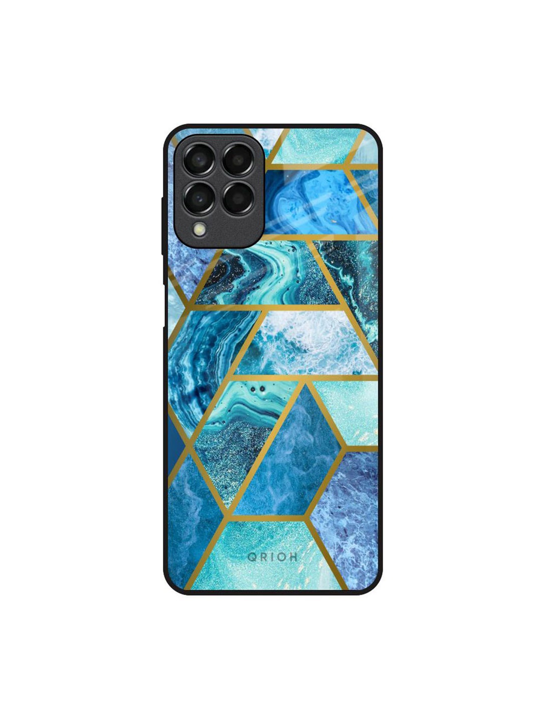 

QRIOH Geometric Printed Samsung Galaxy M33 5G Back Case Mobile Accessories, Turquoise blue