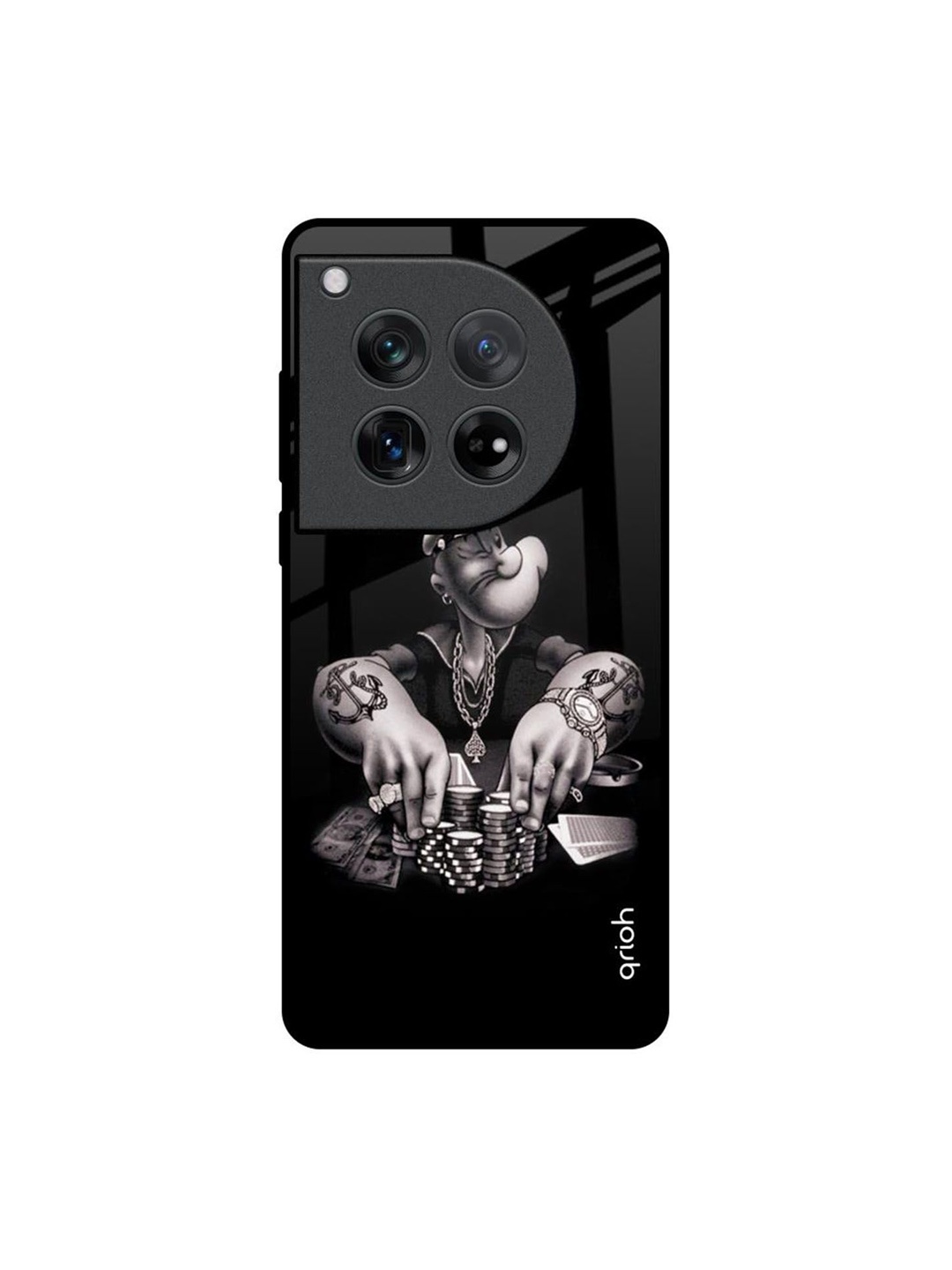 

QRIOH Quirky Printed Oneplus 12 Back Case Mobile Accessories, Black