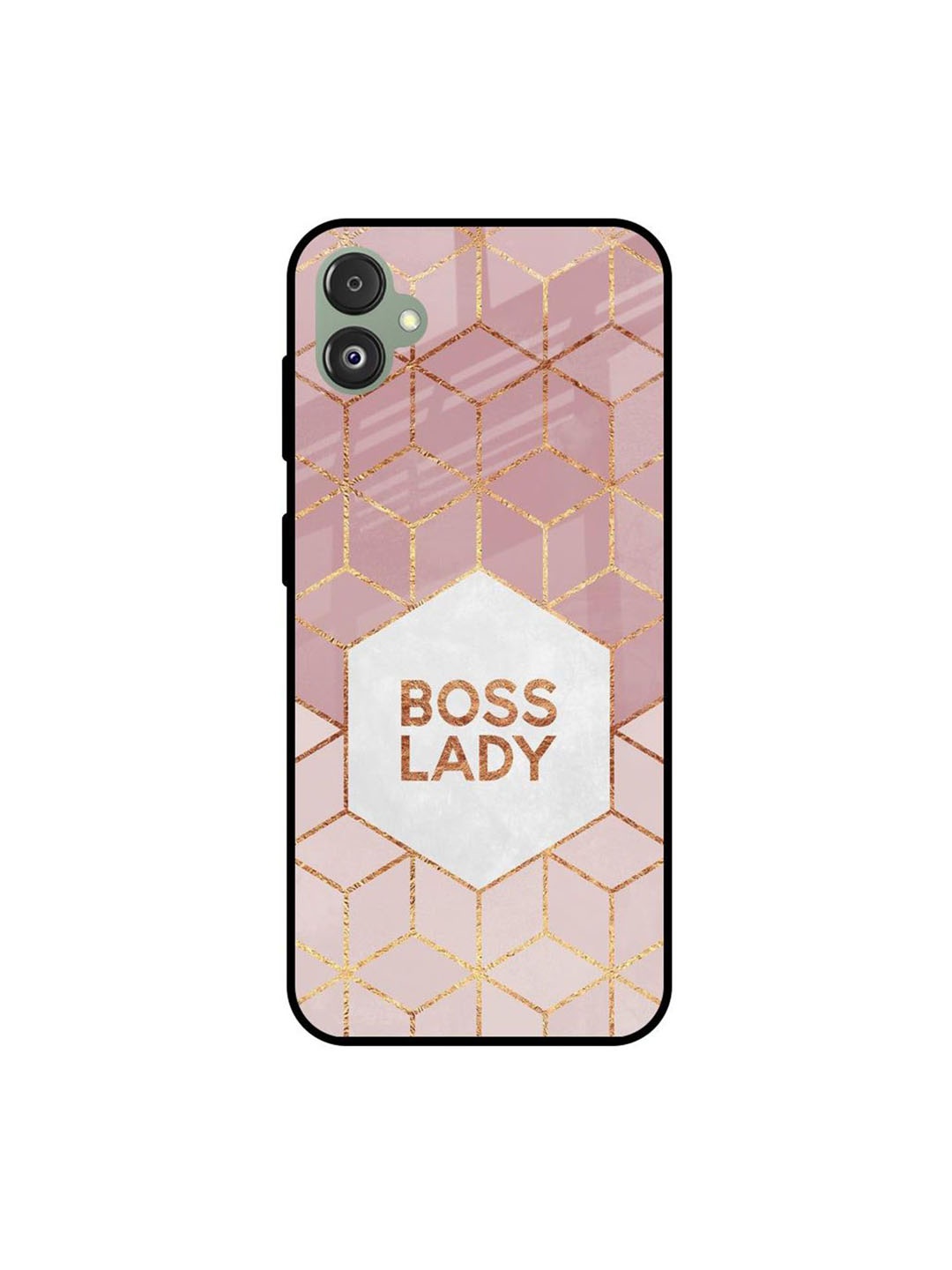 

QRIOH Geometric Printed Samsung Galaxy F14 5G Back Case Mobile Accessories, Pink