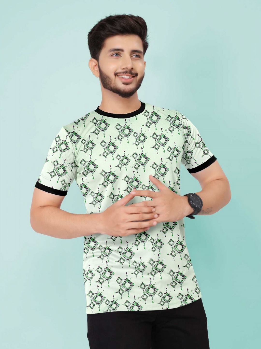 

SZN Men Printed Pockets T-shirt, Green