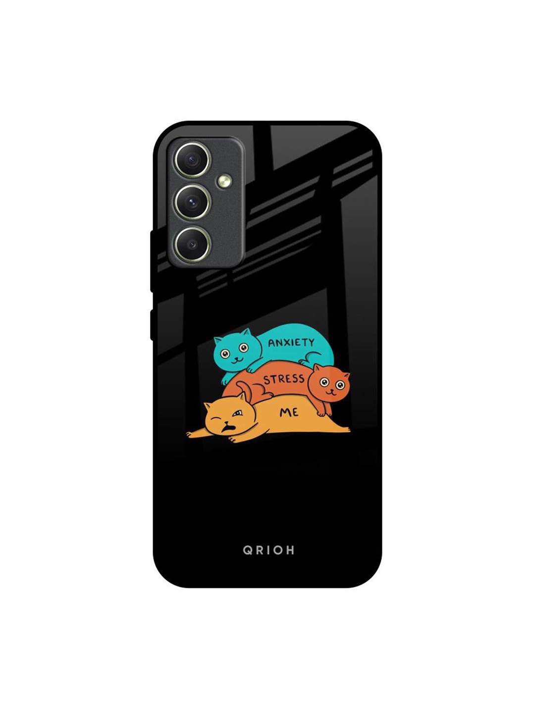 

QRIOH Quirky Printed Samsung Galaxy A34 5G Back Case Mobile Accessories, Black