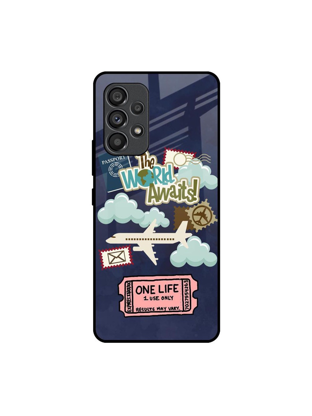 

QRIOH Floral Printed Samsung Galaxy A53 5G Back Case Mobile Accessories, Blue