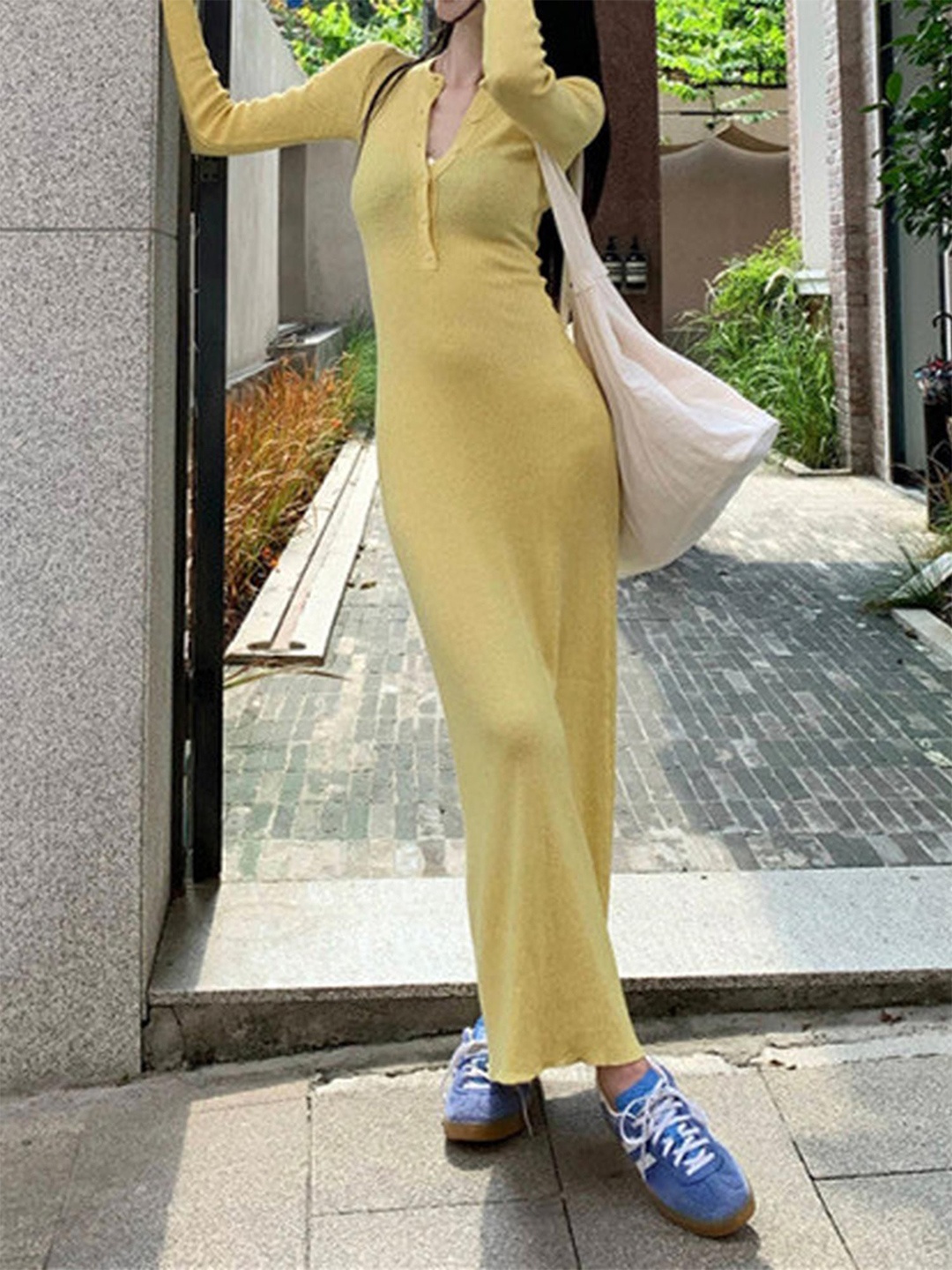 

Outzidr Women Sheath Maxi Dress, Yellow