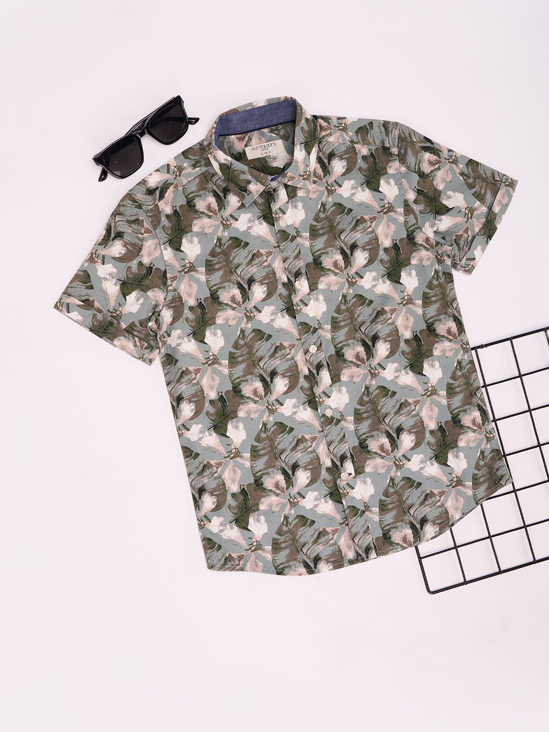 

Pantaloons Junior Boys Floral Opaque Printed Party Shirt, Grey
