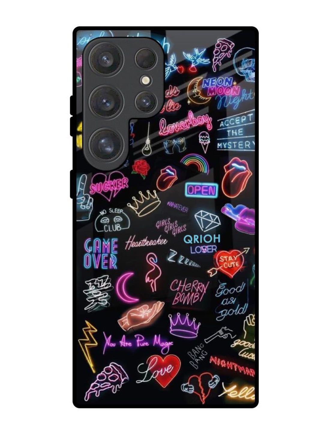

QRIOH Typography Printed Samsung Galaxy S25 Ultra Back Case Mobile Accessories, Black