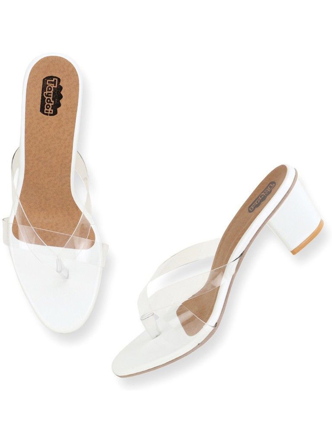 

TAYDOL Women Block Heel Sandals, White