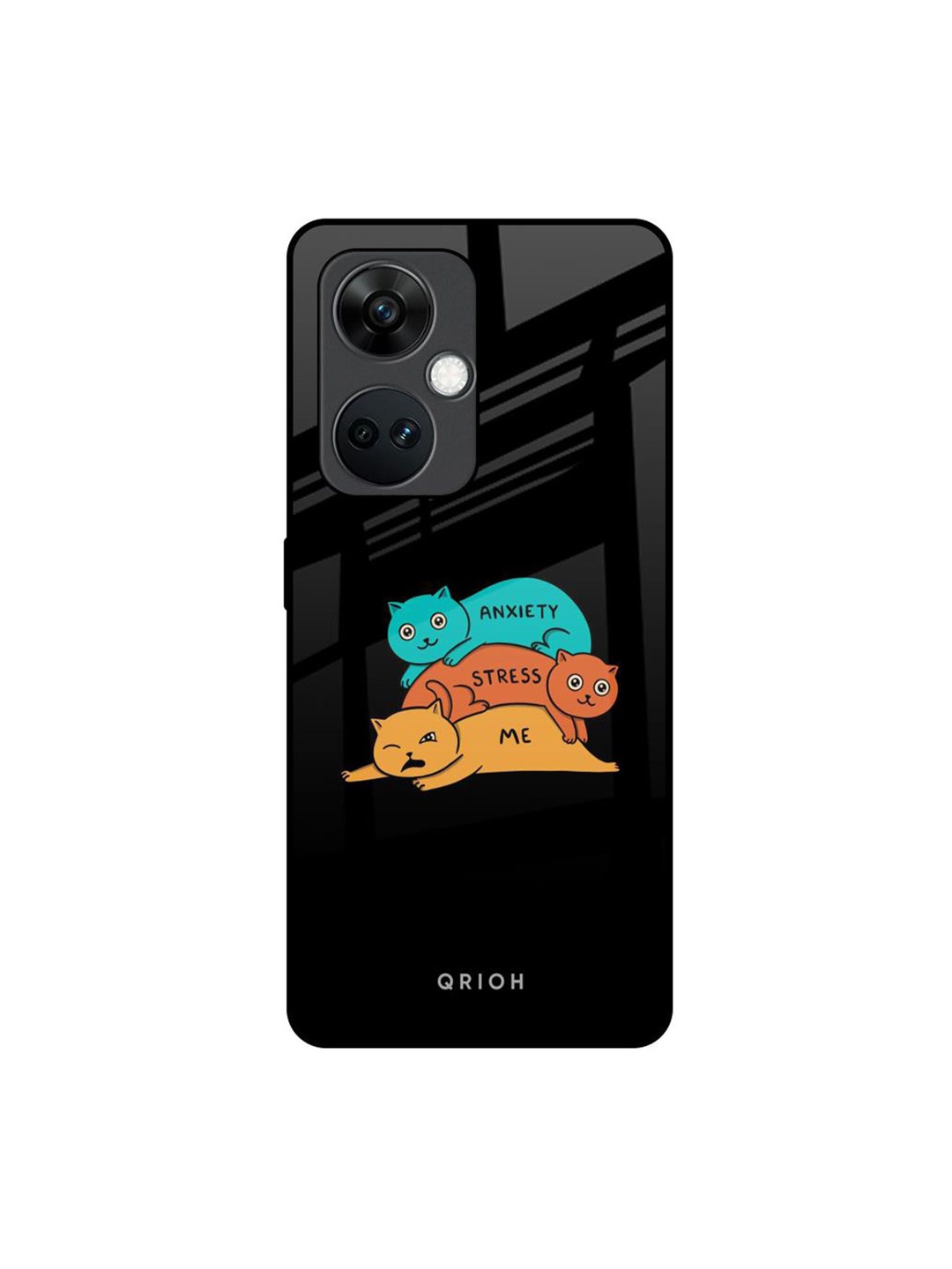 

QRIOH Quirky Printed OnePlus Nord CE 3 5G Back Case Mobile Accessories, Black
