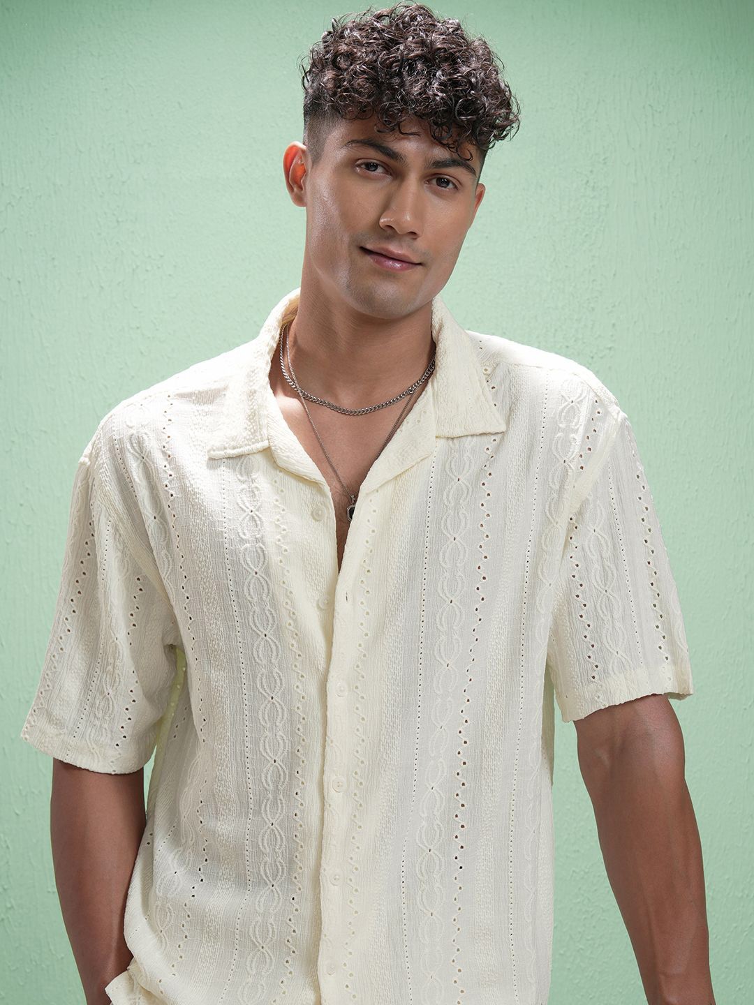 

LOCOMOTIVE Men Comfort Opaque Casual Shirt, Cream