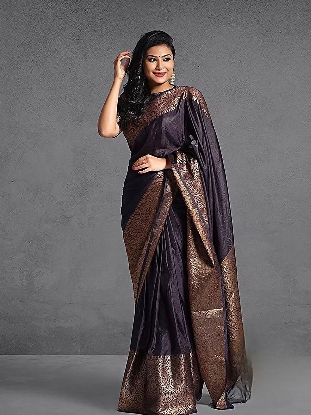 

KALINI Zari Woven Design Banarasi Saree, Black