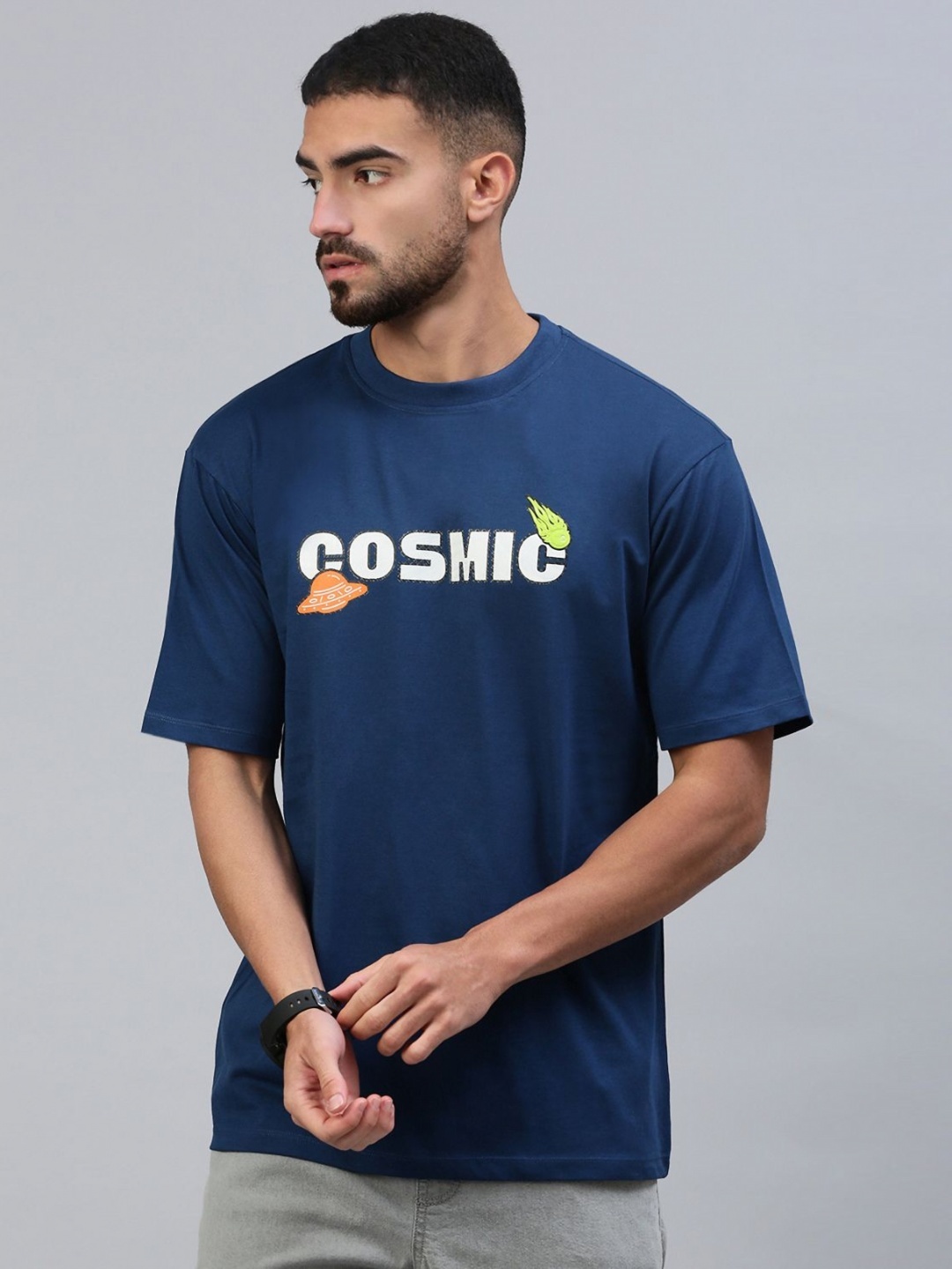 

Classic Polo Men Typography Printed Applique T-shirt, Blue