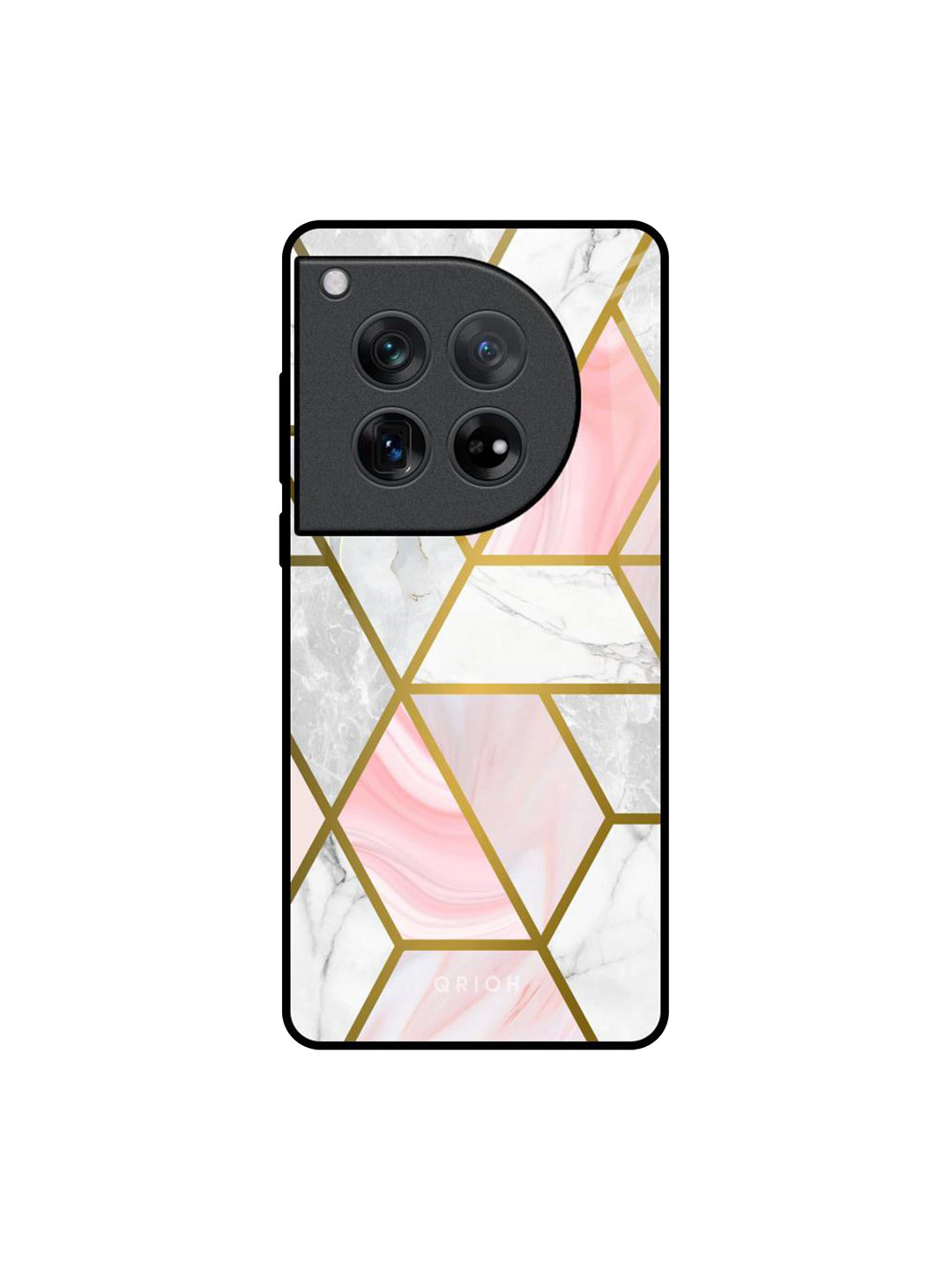 

QRIOH Geometric Printed Oneplus 12 Back Case Mobile Accessories, White
