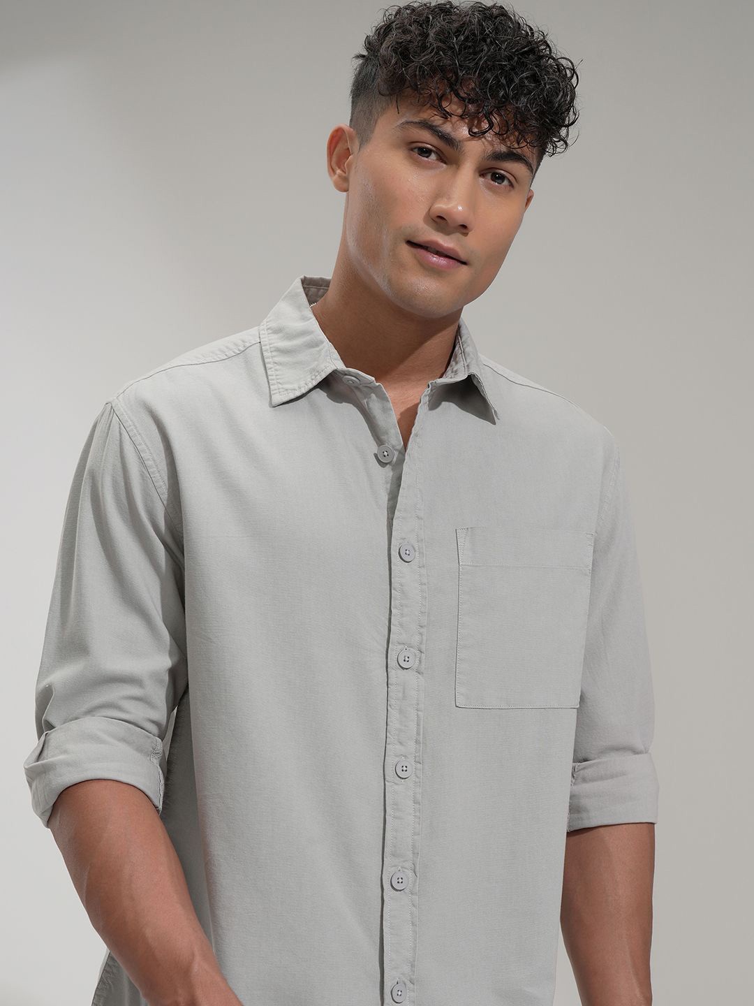

HIGHLANDER Men Comfort Opaque Casual Shirt, Grey
