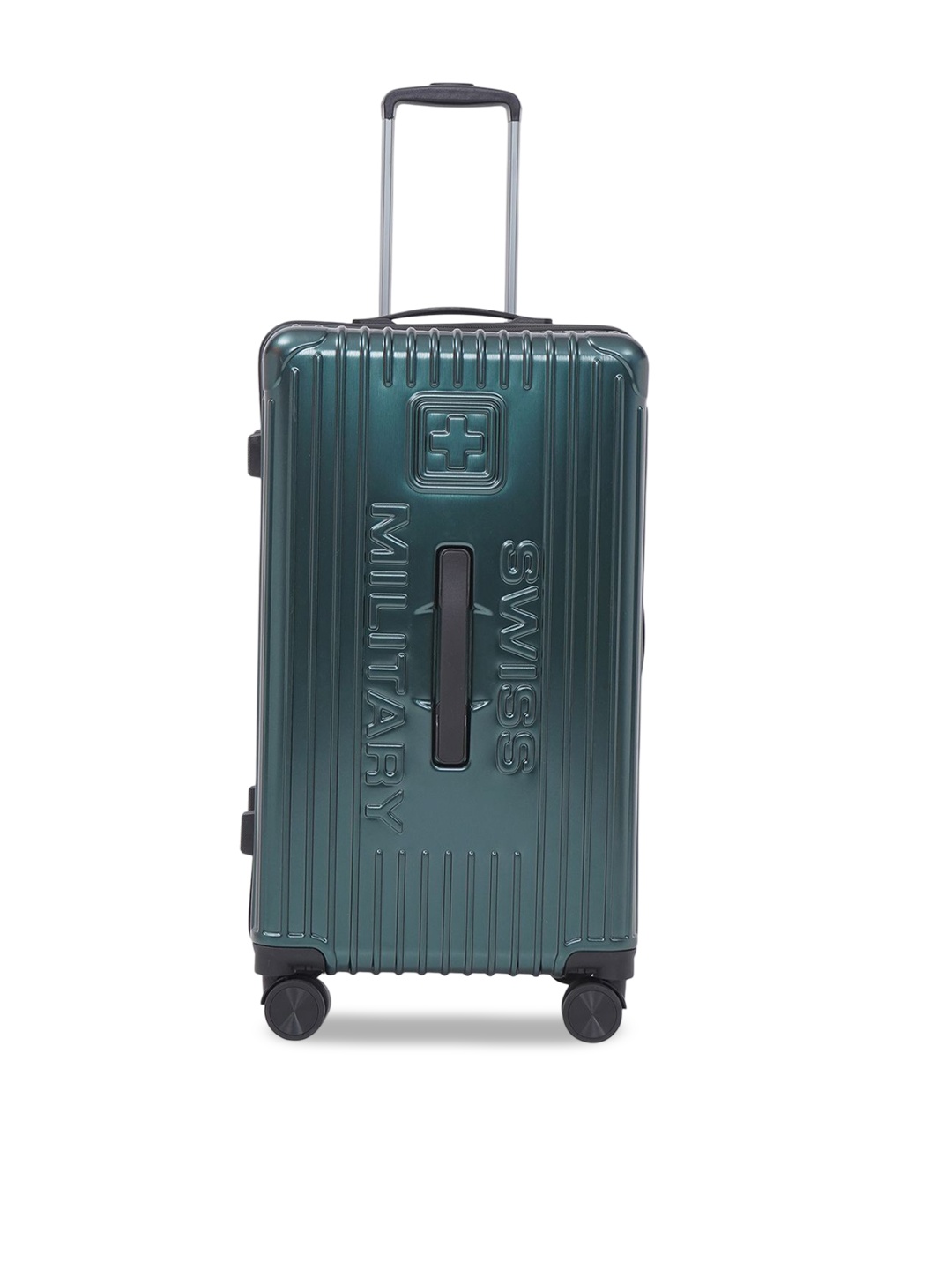 

SWISS MILITARY Textured Hard-Sided Large Trolley Suitcase, Green