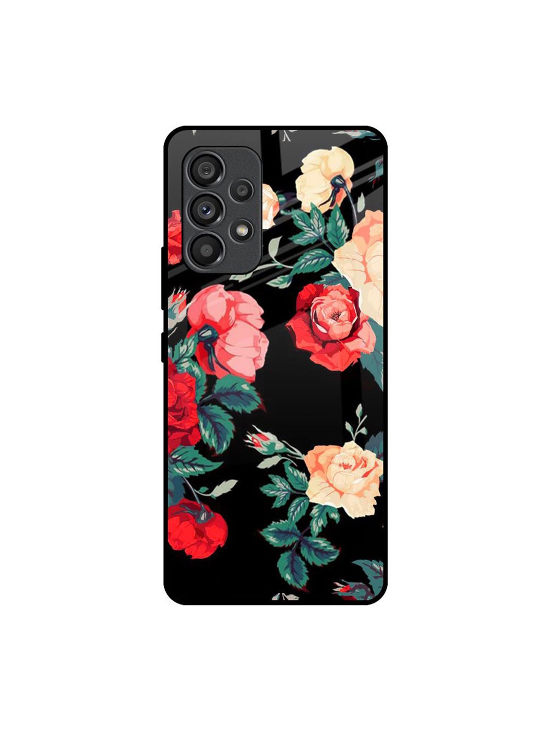 

QRIOH Floral Printed Samsung Galaxy A53 5G Back Case Mobile Accessories, Red
