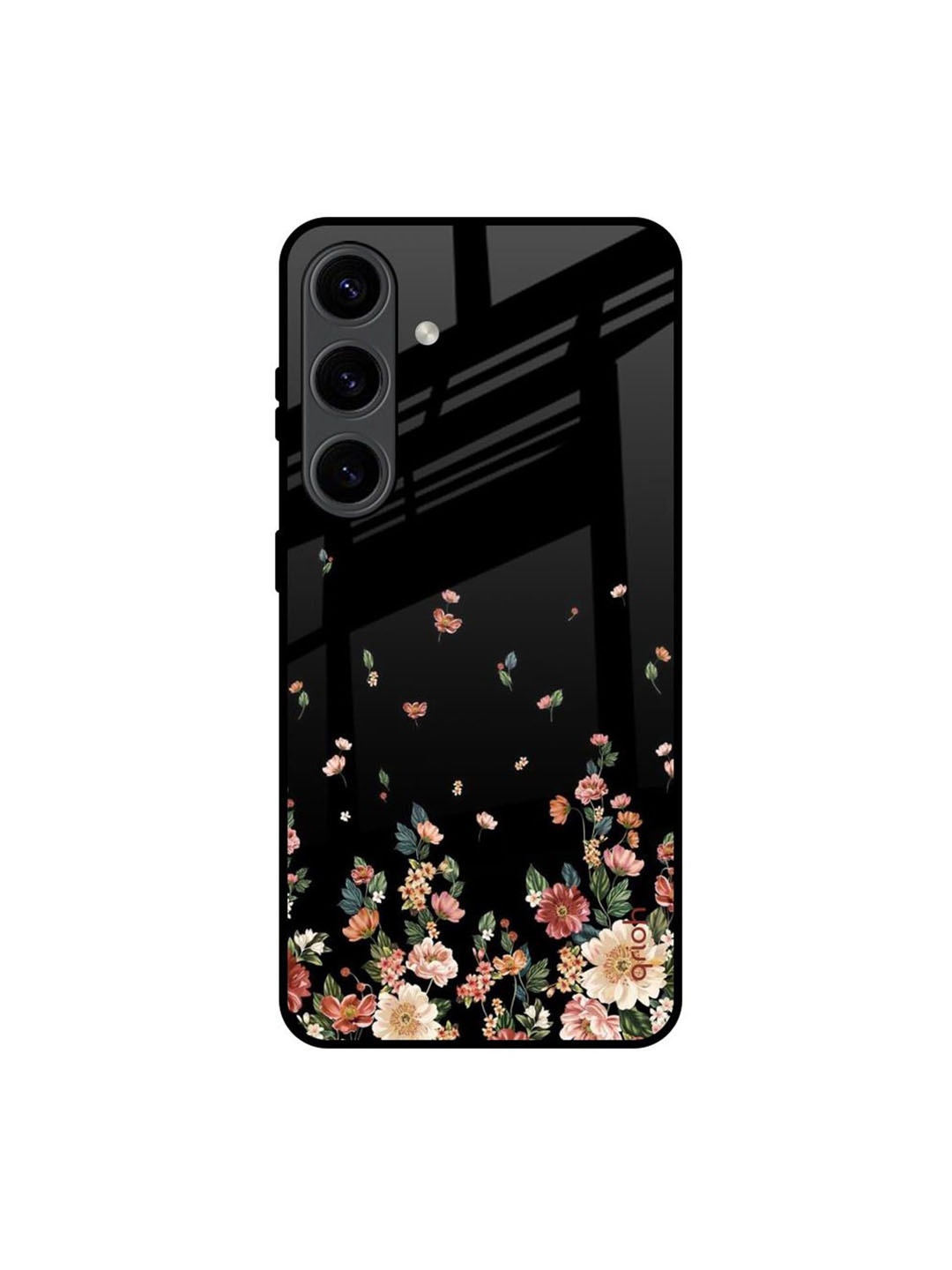 

QRIOH Floral Printed Samsung Galaxy S24 5G Back Case Mobile Accessories, Black