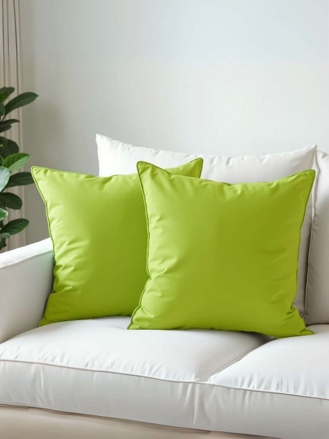 

Aurave Green 2 Pieces Pure Cotton 210 TC Soft & Comfortable Square Cushion Covers