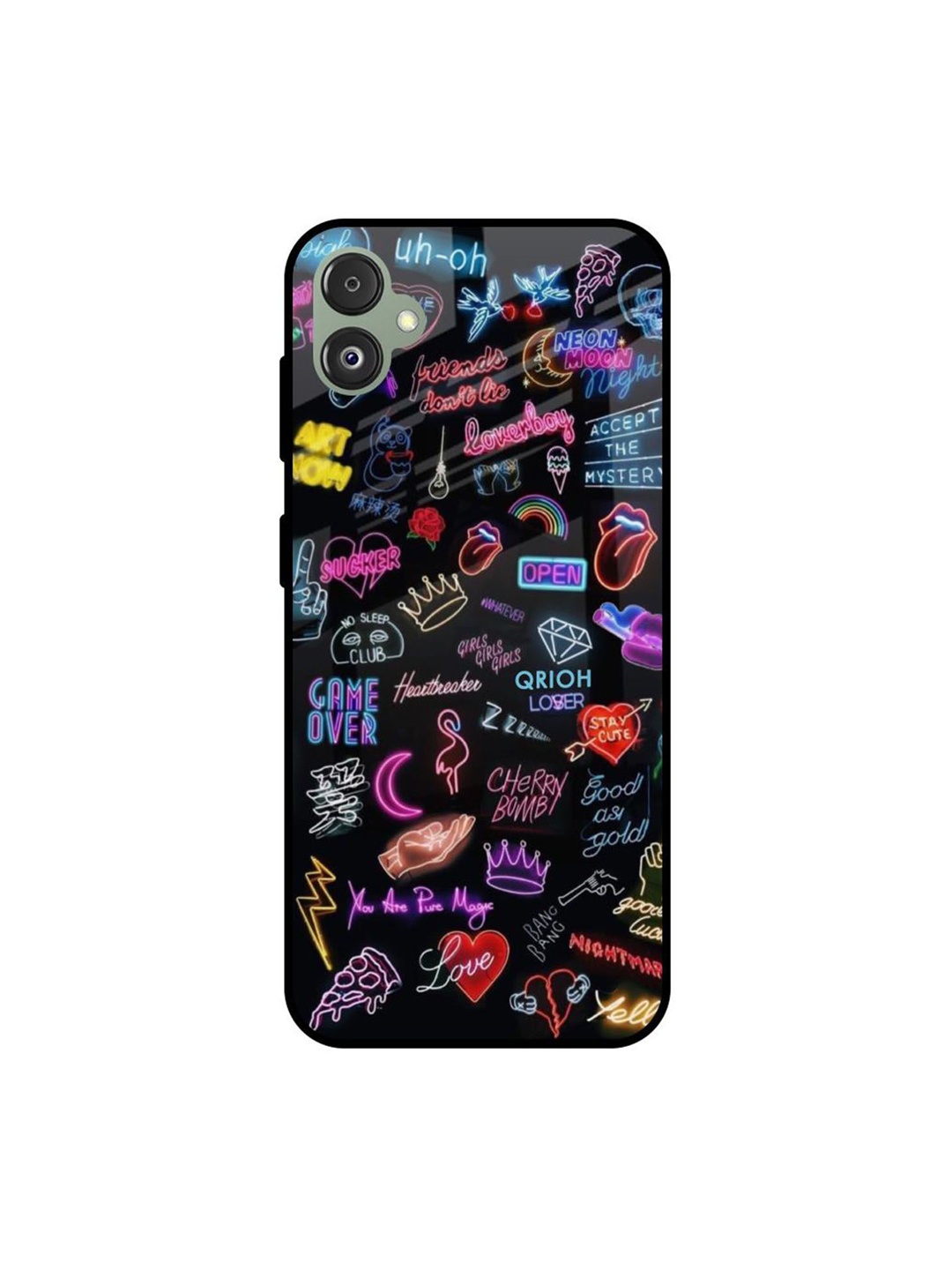 

QRIOH Quirky Printed Samsung Galaxy F14 5G Back Case Mobile Accessories, Black