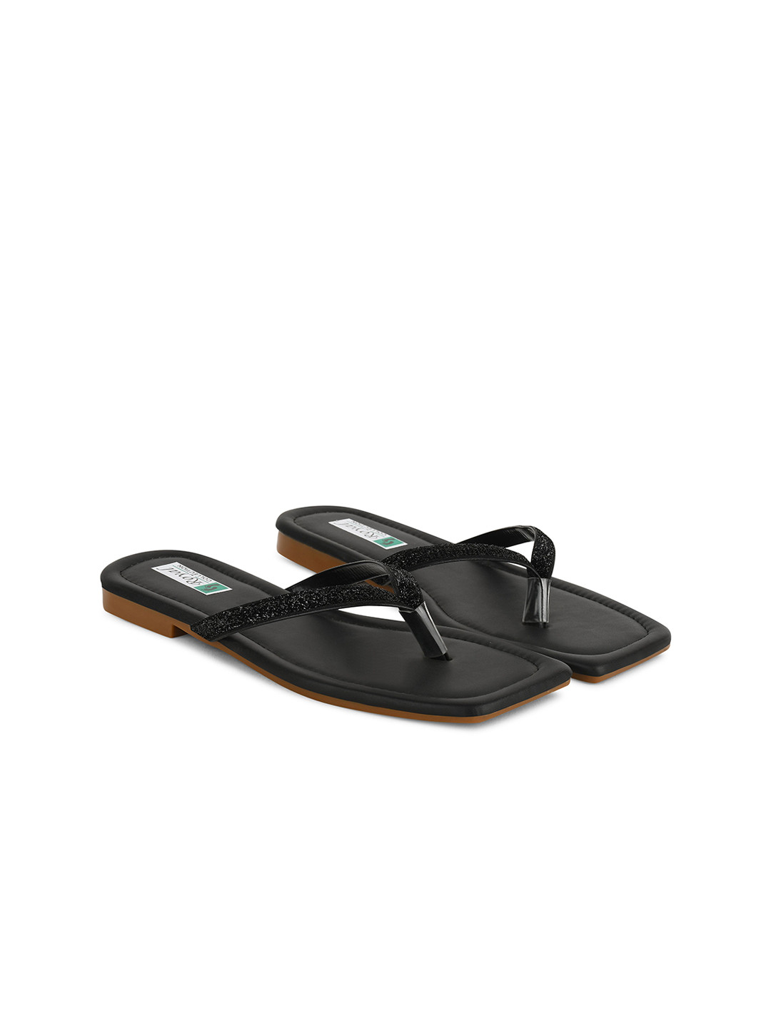

KOMOPT Women Round Toe T-Strap Flats, Black