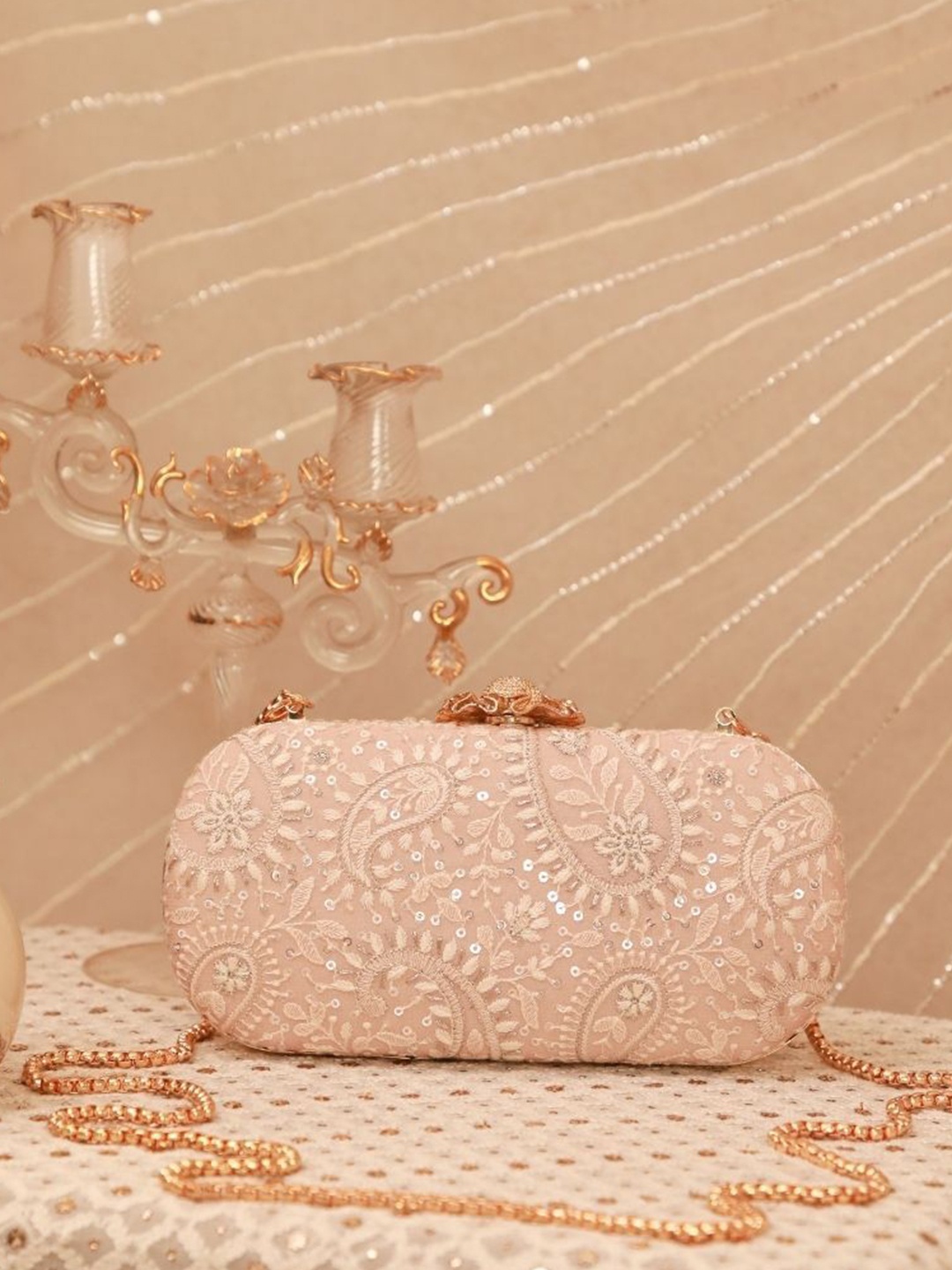

AMYRA Structured Handheld Bag, Peach