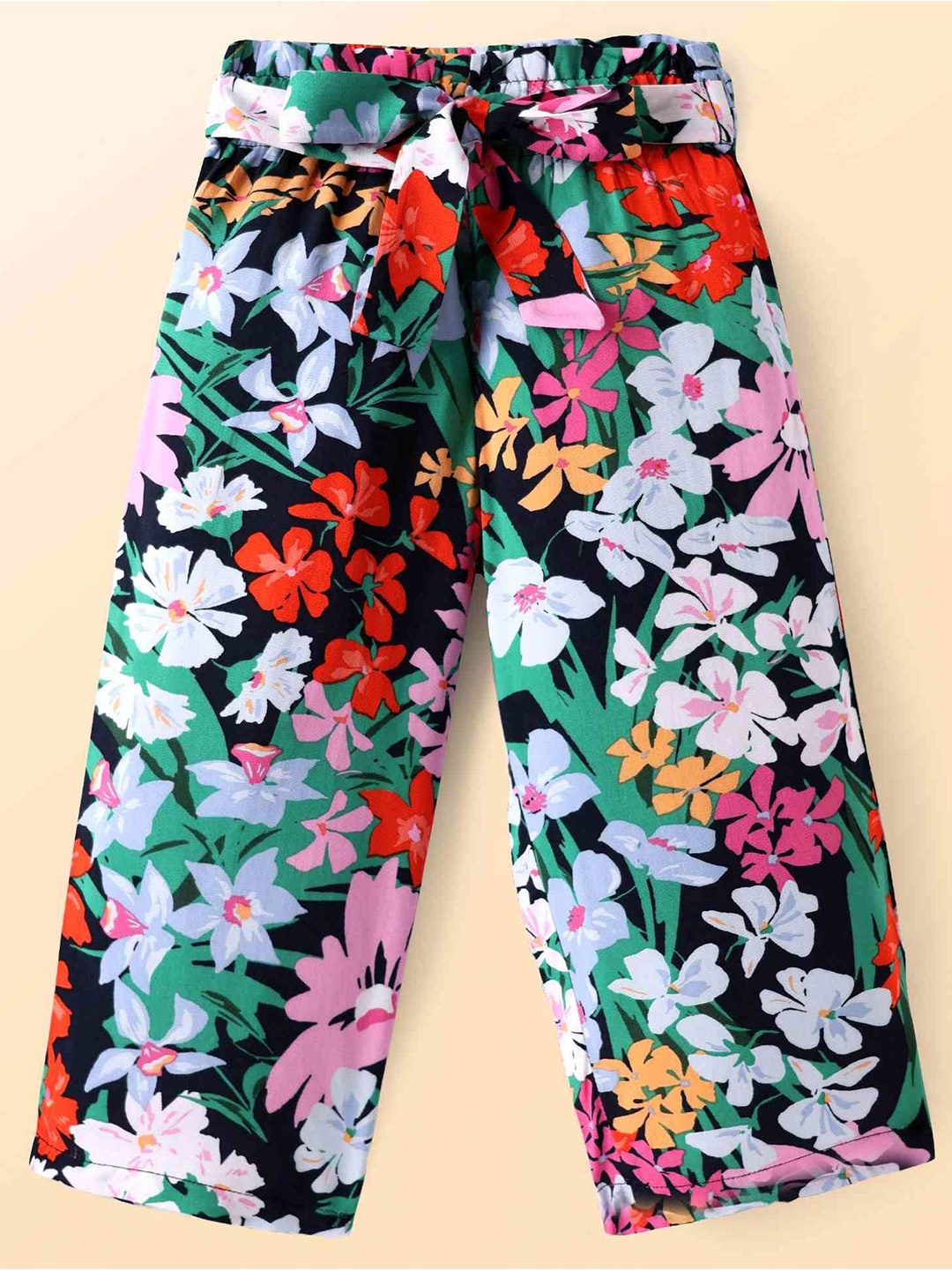 

CrayonFlakes Girls Floral Printed Palazzos, Pink