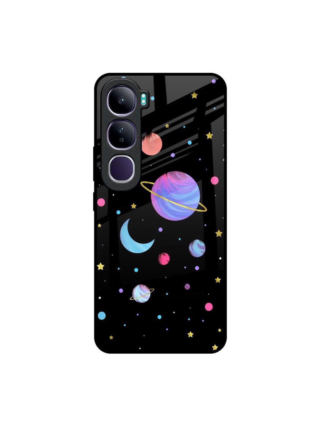 

QRIOH Quirky Printed Vivo Y300 5G Back Case Mobile Accessories, Black