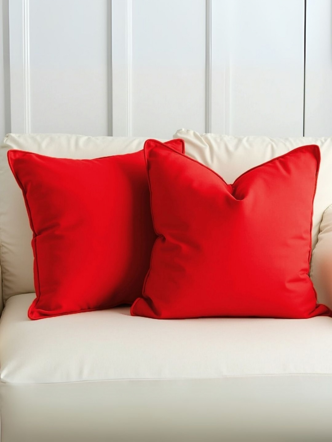 

Aurave Red 2 Pieces Pure Cotton 210 TC Soft & Comfortable Square Cushion Covers