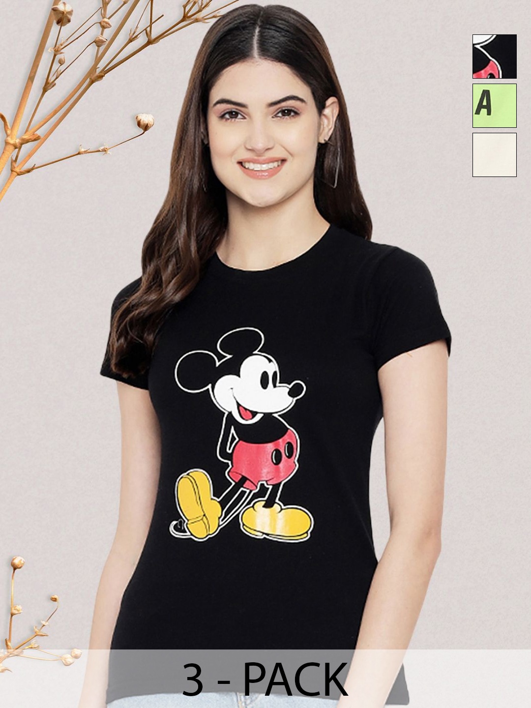 

GLOBAL NOMAD Women Typography 3 Printed Applique T-shirt, Multi