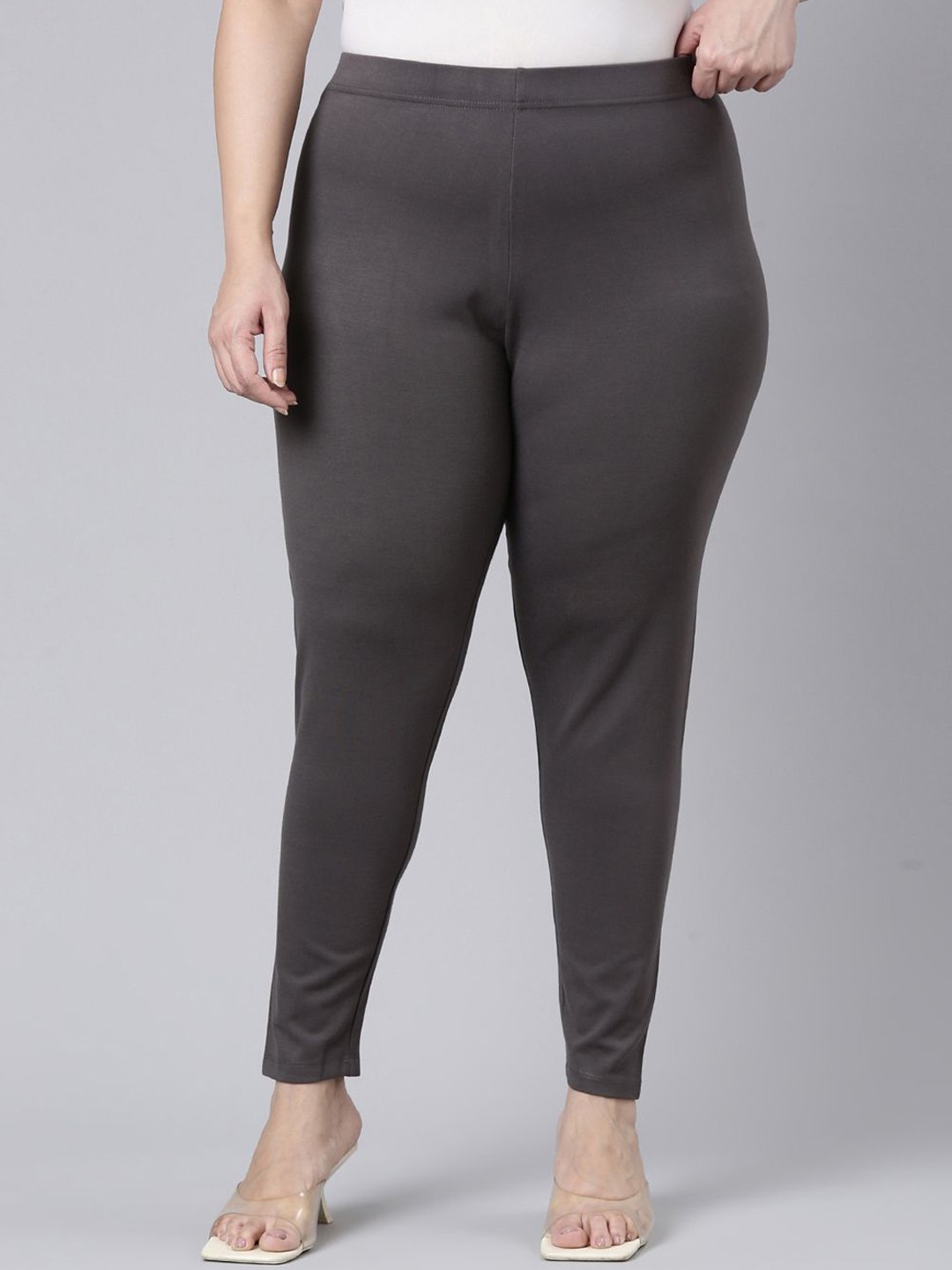 

Go Colors Mid-Rise Ankle-Length Leggings, Grey