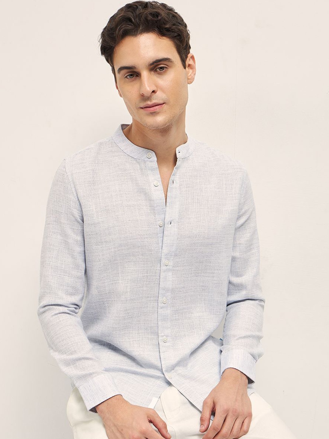 

THE BEAR HOUSE Men Slim Fit Opaque Casual Shirt, Blue