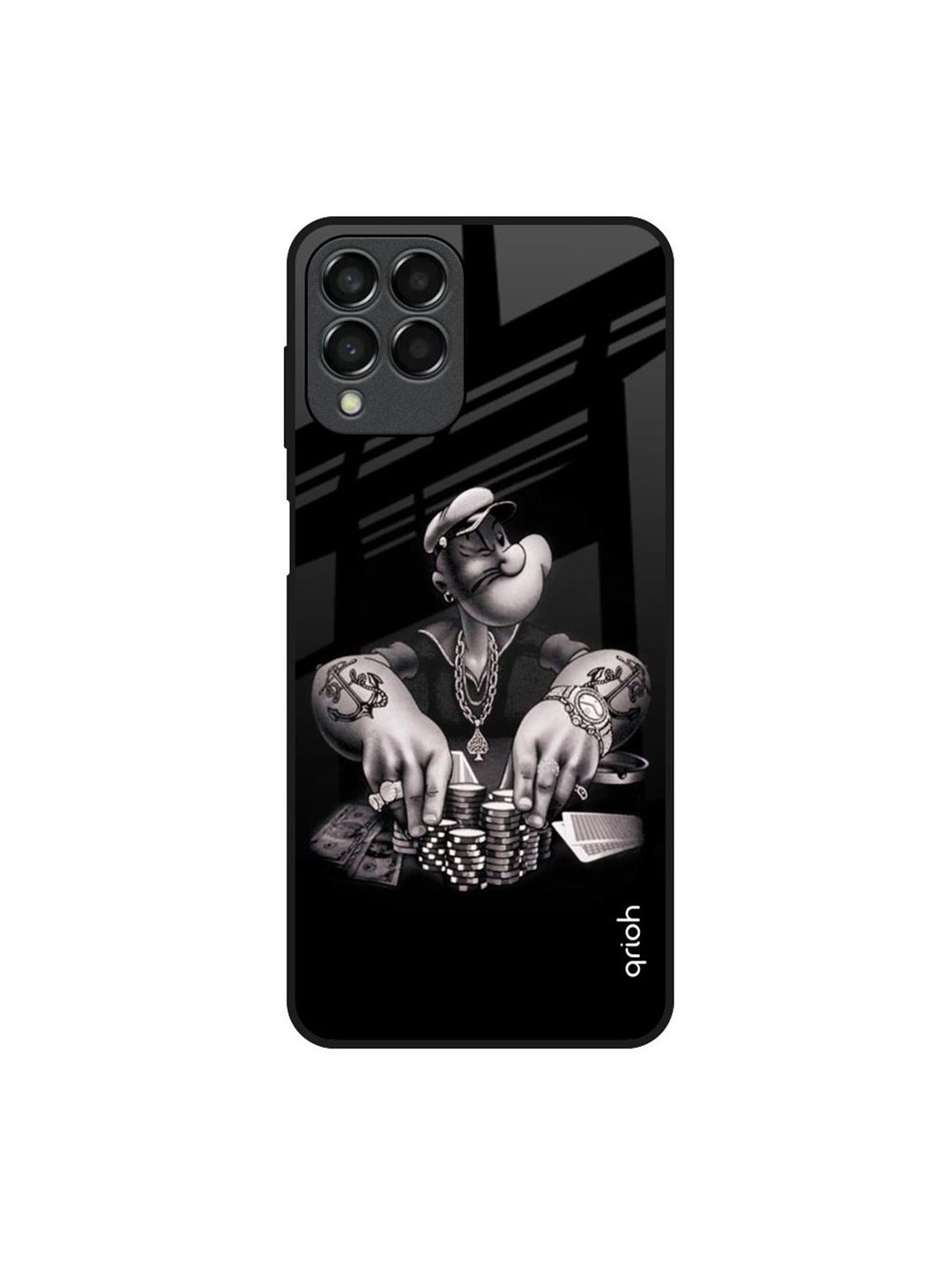

QRIOH Quirky Printed Samsung Galaxy M33 5G Back Case Mobile Accessories, Black