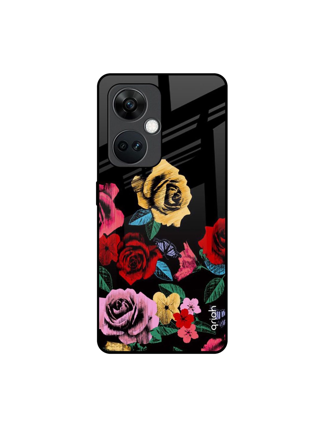 

QRIOH Floral Printed OnePlus Nord CE 3 5G Back Case Mobile Accessories, Black