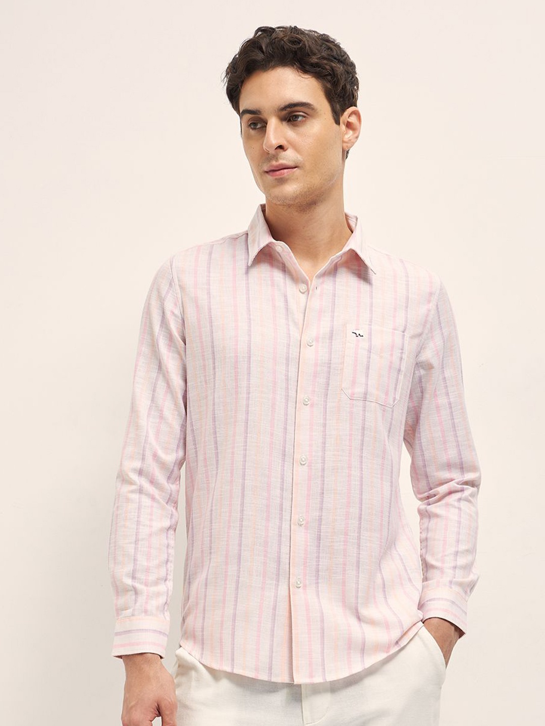 

THE BEAR HOUSE Men Slim Fit Opaque Striped Casual Shirt, Multi
