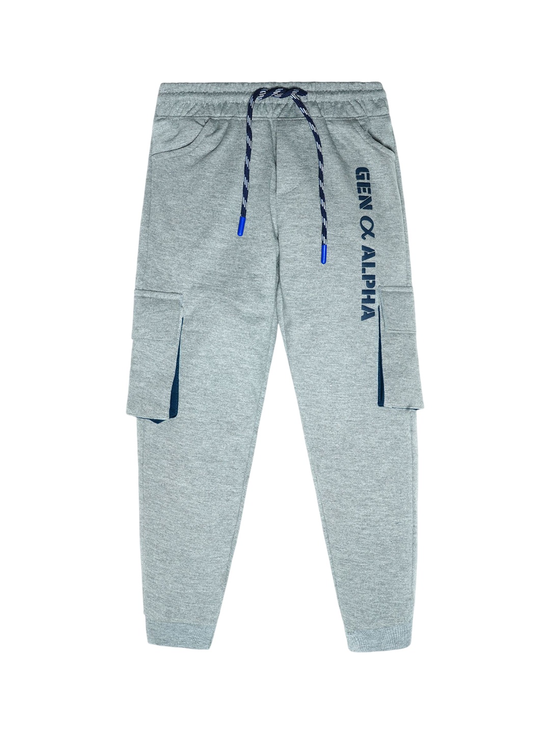 

Nino Togs Boys Typographic Printed Cotton Joggers, Grey