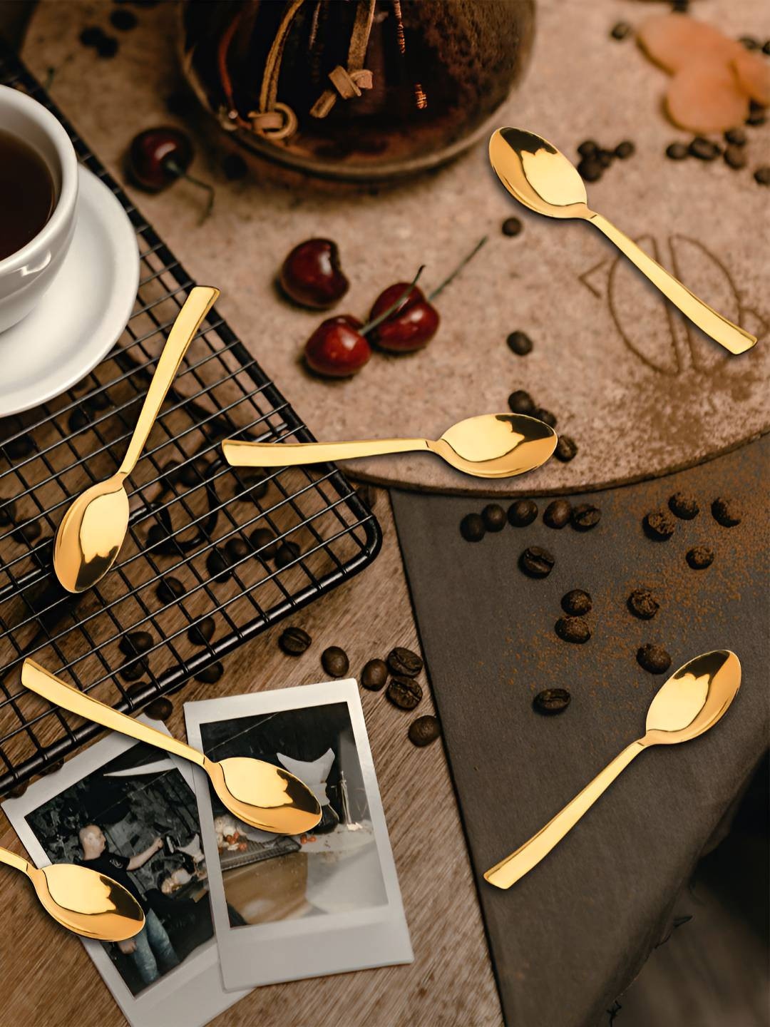 

Parage Impress 6 Pieces Gold-Toned Stainless Steel Tea Spoon