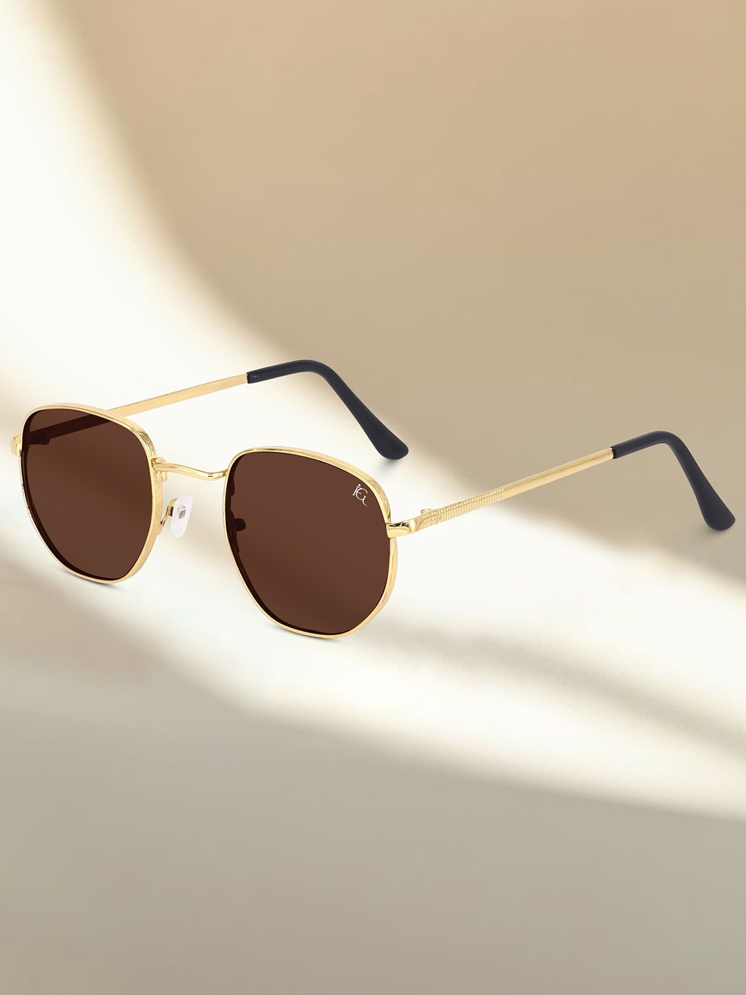 

FUNGLASSES Unisex Other Sunglasses with UV Protected Lens, Brown