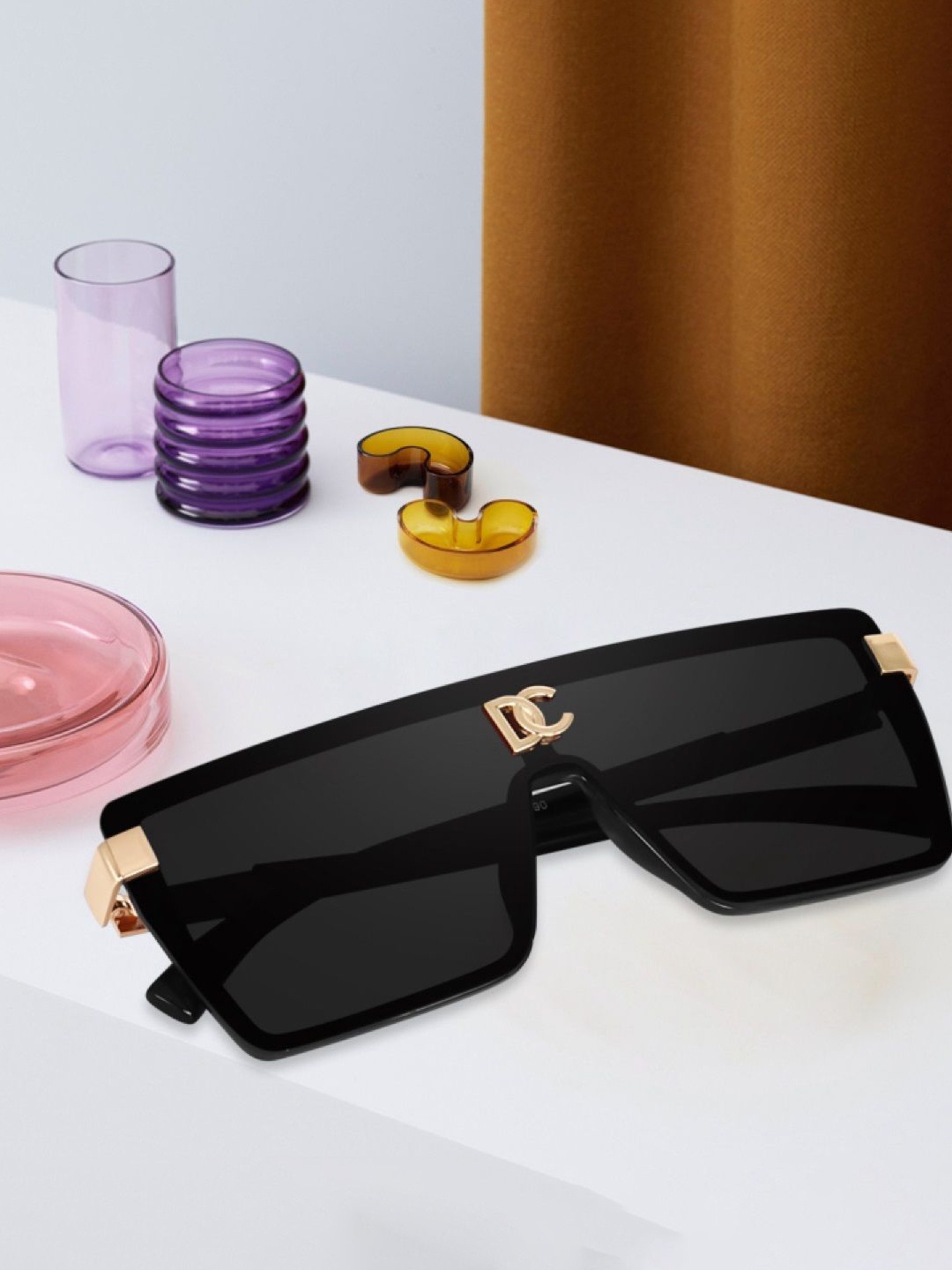

FUNGLASSES Unisex Oversized Sunglasses with UV Protected Lens 2290 BLACK