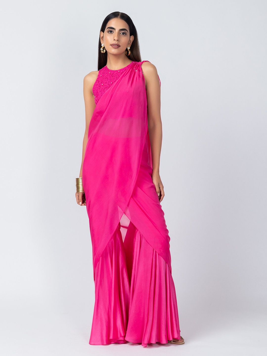 

Label Naariti Silk Cotton Saree, Pink